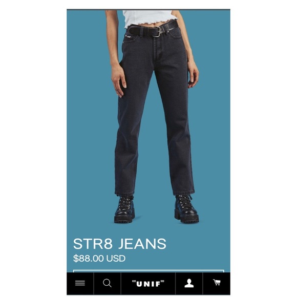 Black high waisted straight UNIF jeans - Picture 2 of 4